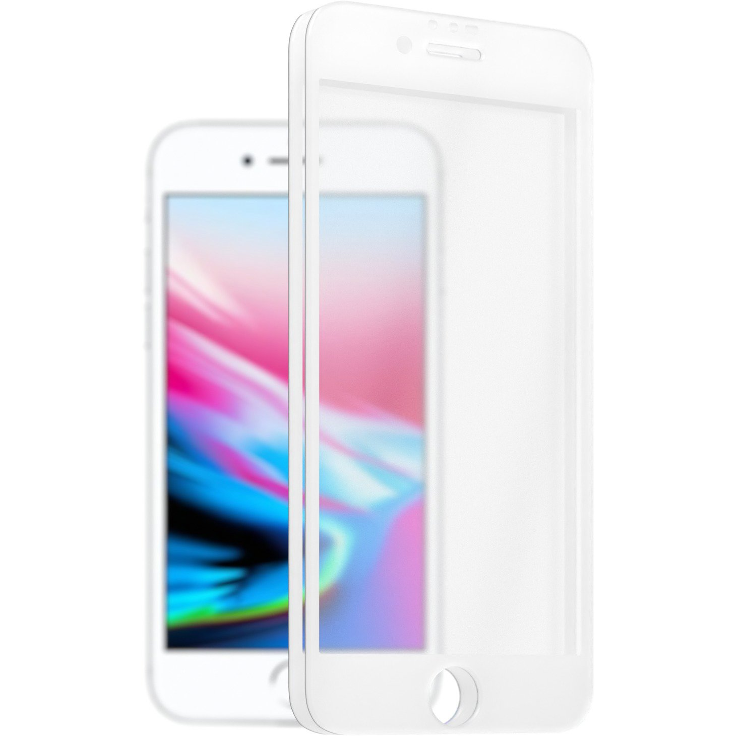 AlzaGuard FullCover Glass iPhone 7 / 8 / SE 2020 / SE 2022 2.5D üvegfólia - fehér, 2db (AGD-TGB0001WP2)