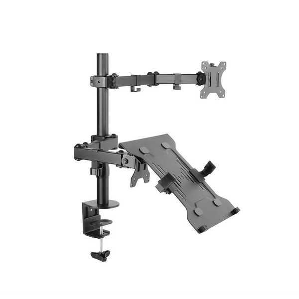 Стойка за монитор и лаптоп Art , За LCD/LED, 3в1, Подвижна, до 32'', Черен