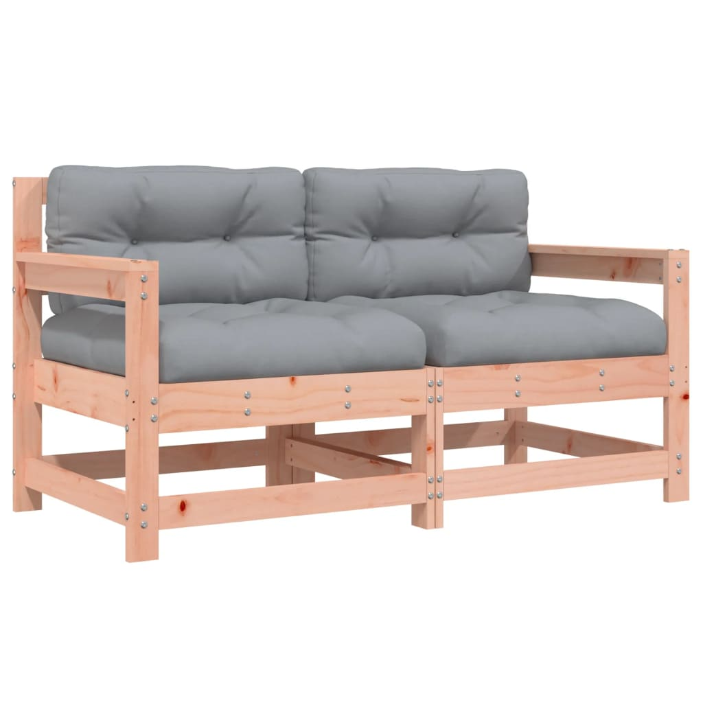 2 db tömör douglas fenyő kerti szék párnákkal (825595)