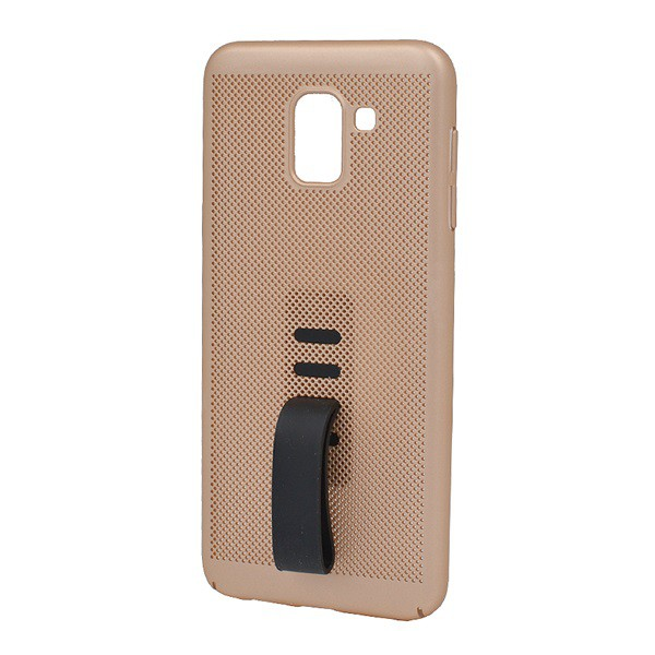 Műanyag telefonvédő (gumírozott, lyukacsos, ujjra húzható szilikon) ARANY [Samsung Galaxy J6 (2018) SM-J600F] (5996457795147)