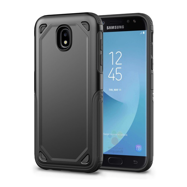 Defender műanyag telefonvédő (közepesen ütésálló, szilikon belső, ultravékony) FEKETE [Samsung Galaxy J3 (2017) SM-J330 EU] (5996457749799)