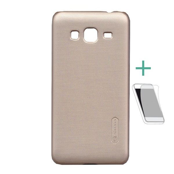 NILLKIN SUPER FROSTED műanyag telefonvédő (gumírozott, érdes felület + képernyővédő fólia) ARANY [Samsung Galaxy J3 (2016) SM-J320] (5996457621279)