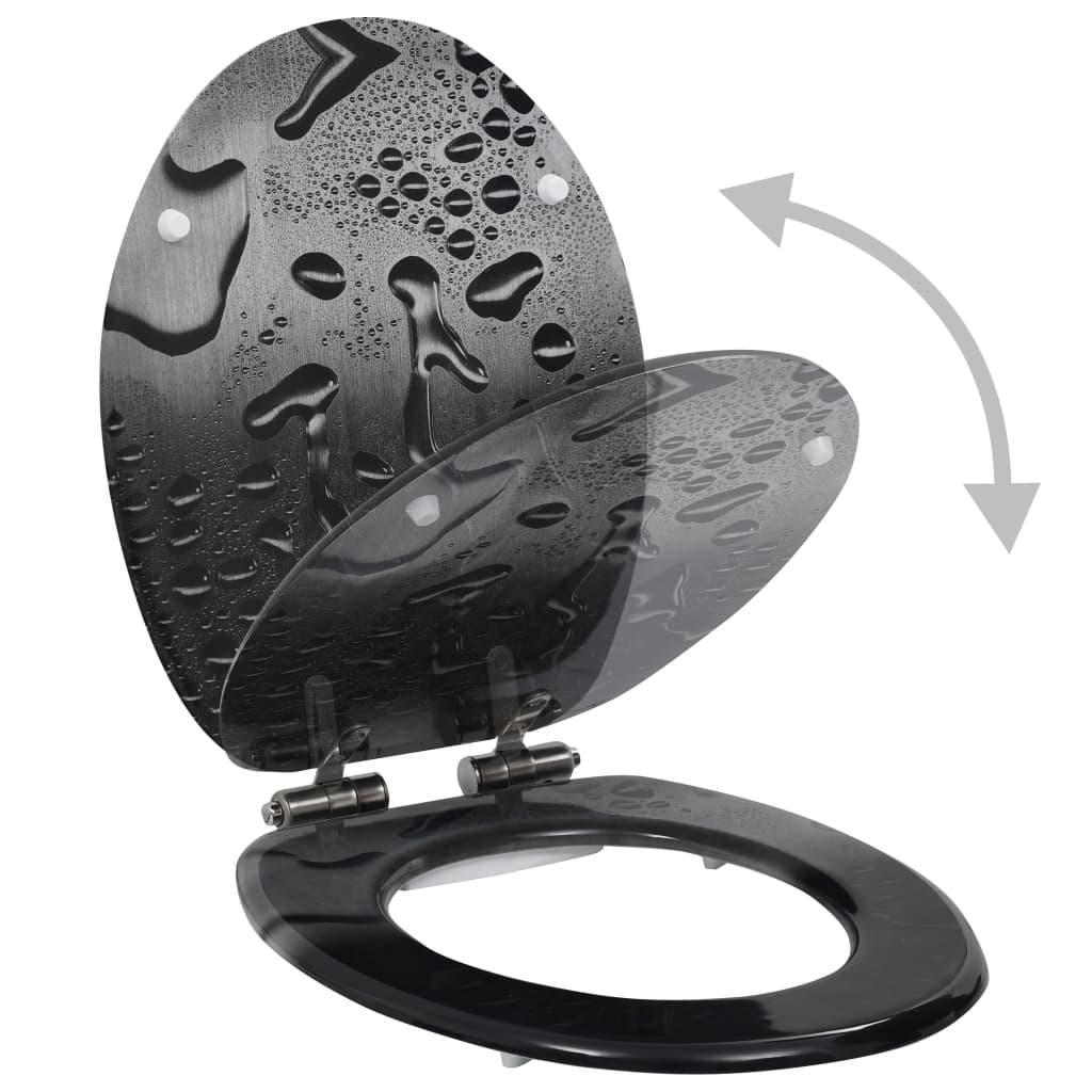 vízcseppmintás MDF WC-ülőke lassan csukódó fedéllel (143933)