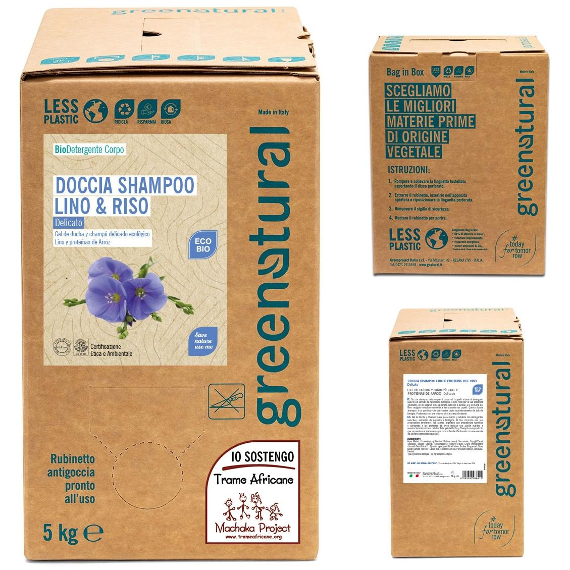 GREENATURAL 2in1 len és rizs 5 kg (8052400936412)