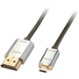 Lindy 41678 HDMI kabel 3 m HDMI Typ A (standardní) HDMI Typ D (micro) Černá, Chrom, Zlato