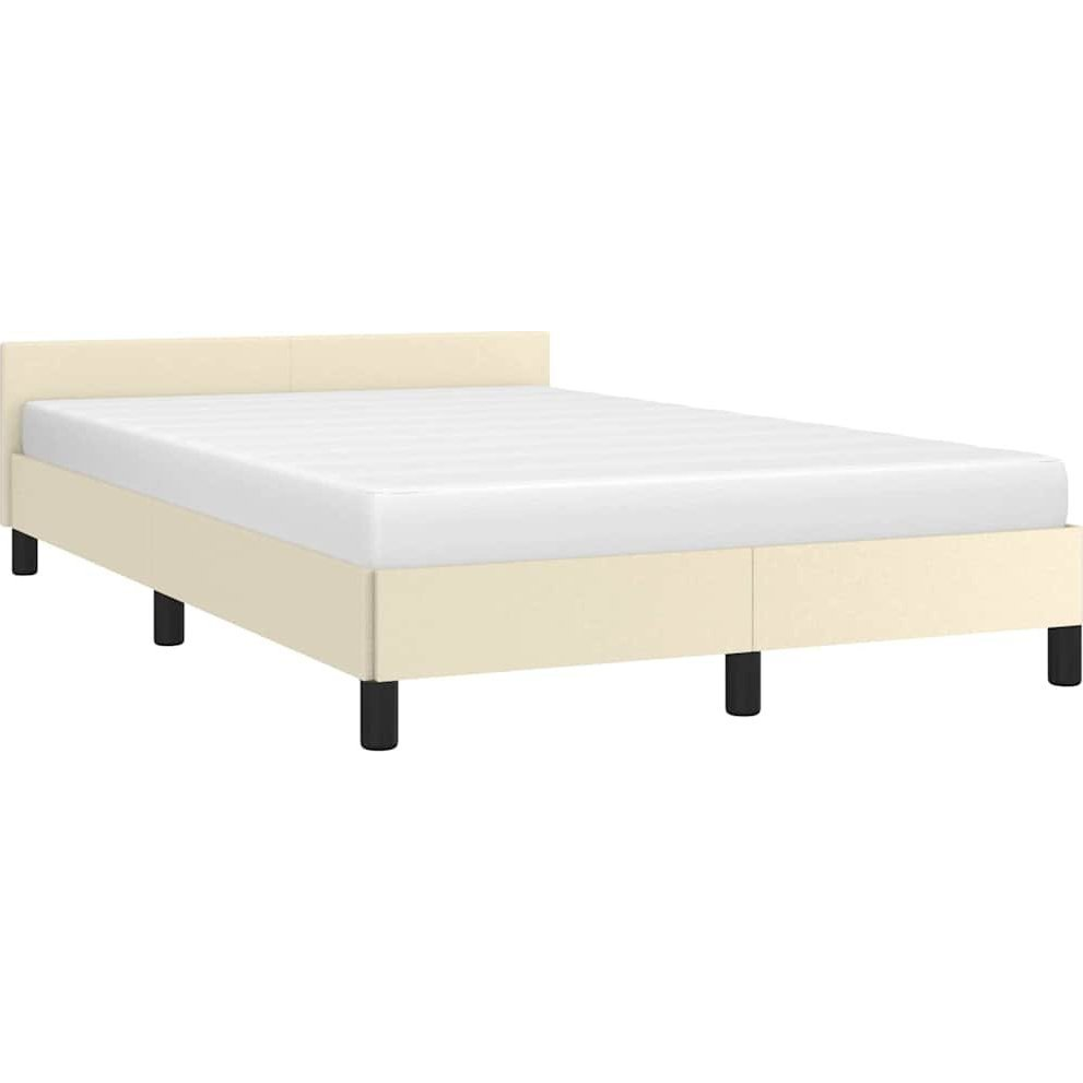 ágykeret matrac nélkül krém 120x190 cm műbőr (379543)