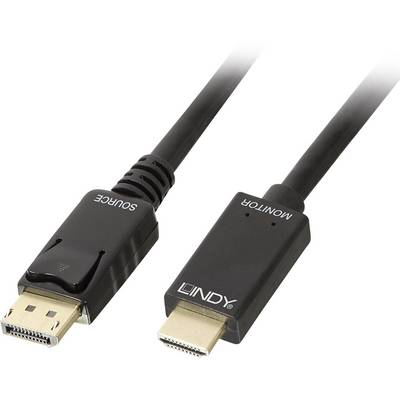 Lindy 36920 videokabel adapter 0,5 m DisplayPort HDMI Type A (Standard) Sort