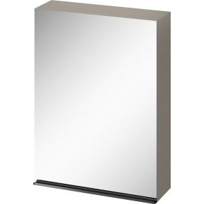 Cersanit Virgo 60 Fürdőszoba szekrény, tükör, 3 üvegpolc, soft close zsanérok, fekete fogantyúk, laminált forgácslap, 80x59.9x16cm, Szürke