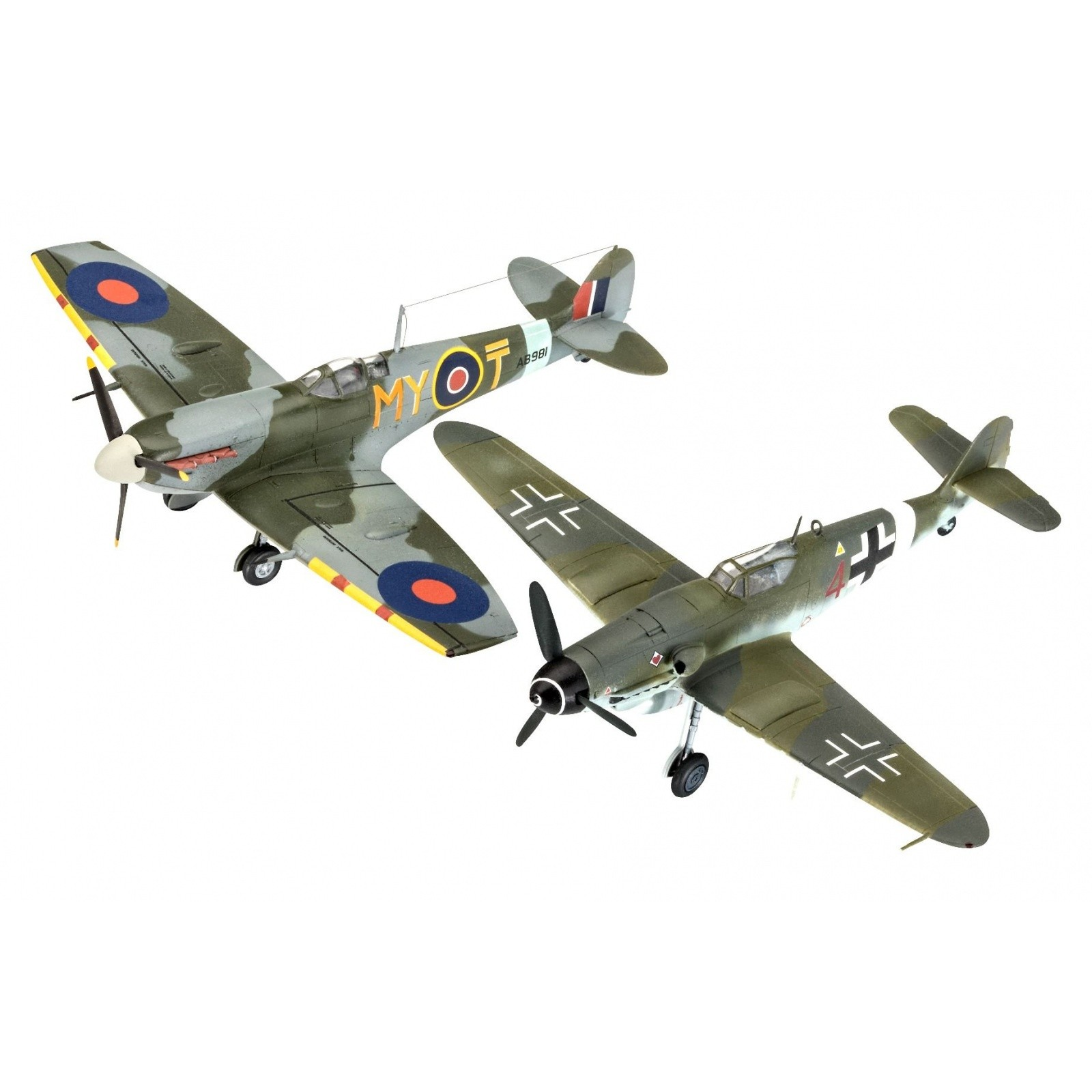 Revell Messerschmitt Bf109G-10 & Spitfire Mk.V 2 db-os vadászrepülő műanyag modellszett (1:72) (03710)
