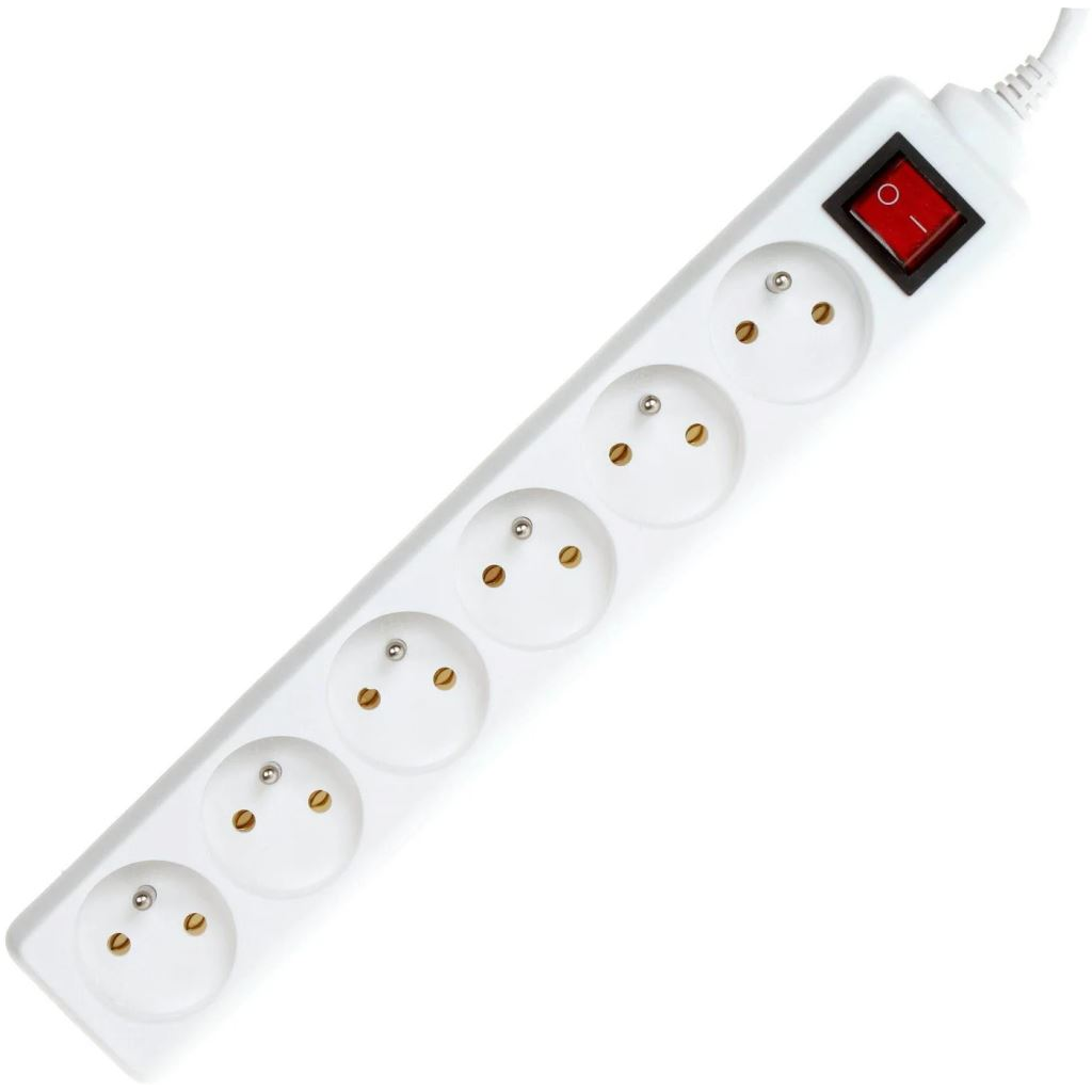 PremiumCord hosszabbító kapcsolóval 6 francia aljzat 3m fehér (pp6k-03) (pp6k-03)