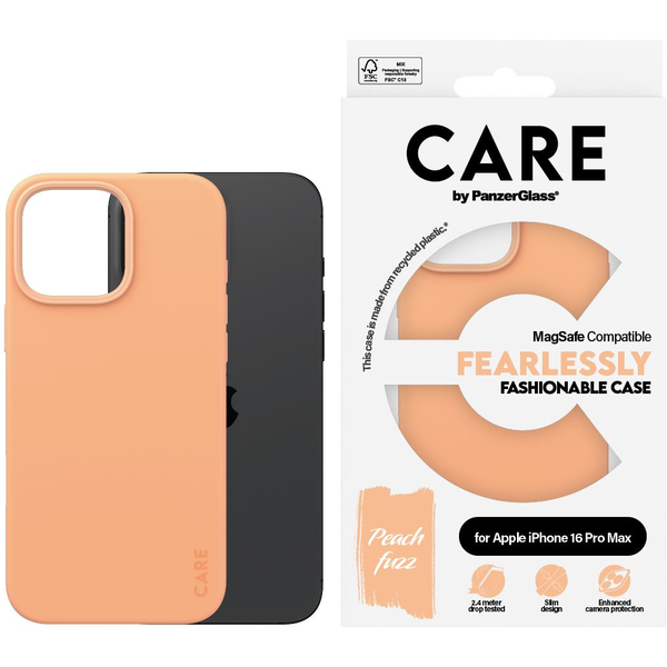 PanzerGlass CARE by PG Peachy MagS iPhone16 6.9 Pro mobiele telefoon behuizingen Hoes Transparant
