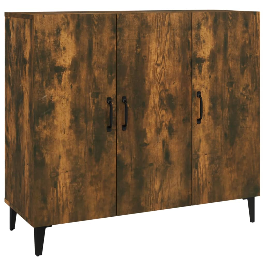 füstös tölgy színű szerelt fa tálalószekrény 90 x 34 x 80 cm (817462)
