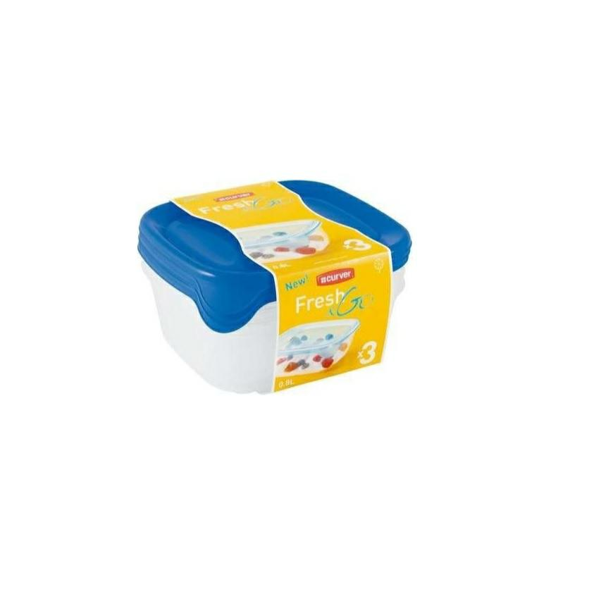 Curver Fresh & Go szögletes ételtartó doboz szett 3 x 0.8L (182217)