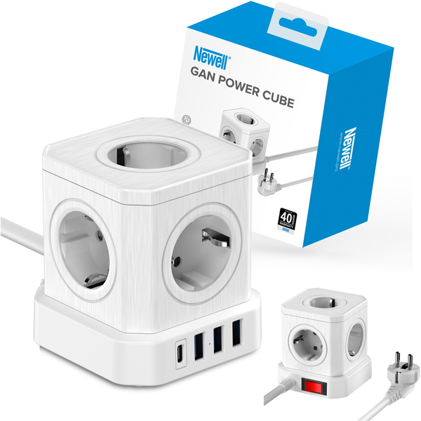 Napájecí kostka Newell GaN Power Cube 9v1 - bílá