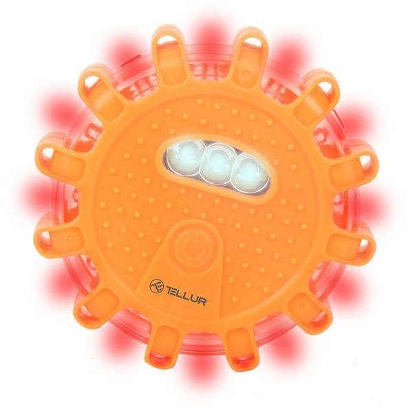 Tellur LED vészjelző és zseblámpa narancs (TLL441101) (TLL441101)