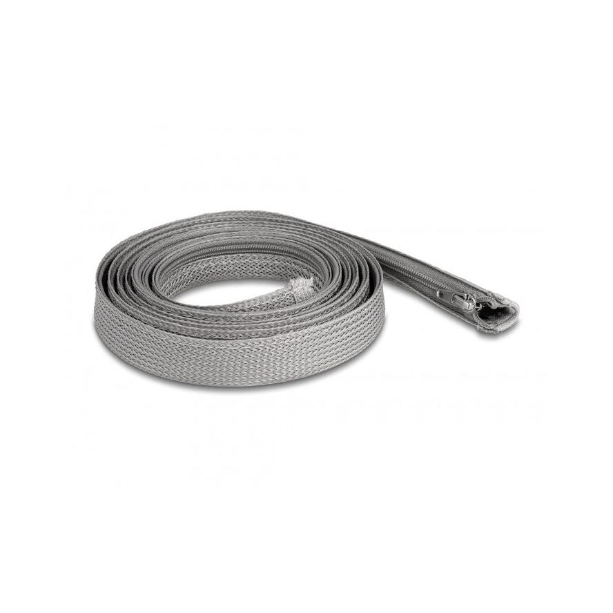 Delock 20830 2mx20mm szürke hőálló zipzáras fonott kábelharisnya (20830)