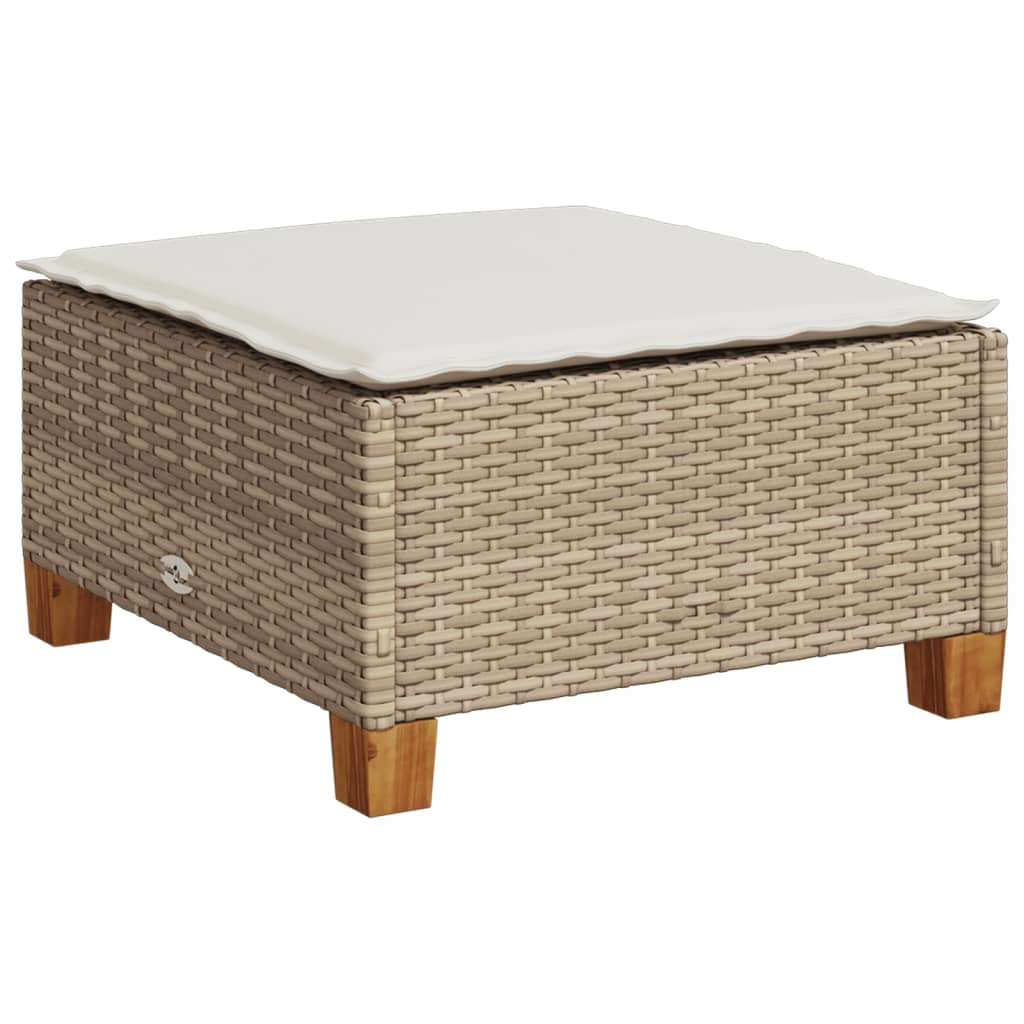 szürke polyrattan kerti ülőke párnával 63,5 x 56 x 32 cm (365913)
