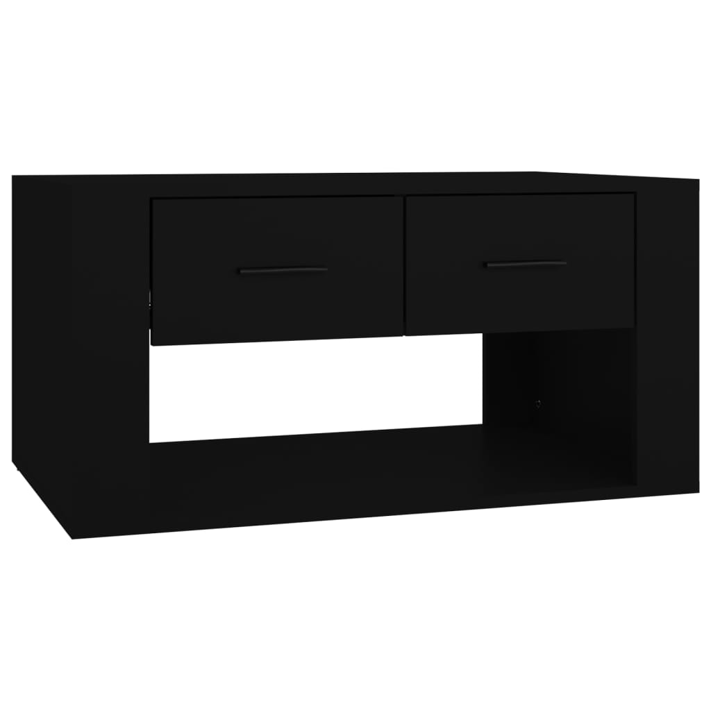 fekete szerelt fa dohányzóasztal 80 x 50 x 40 cm (816529)