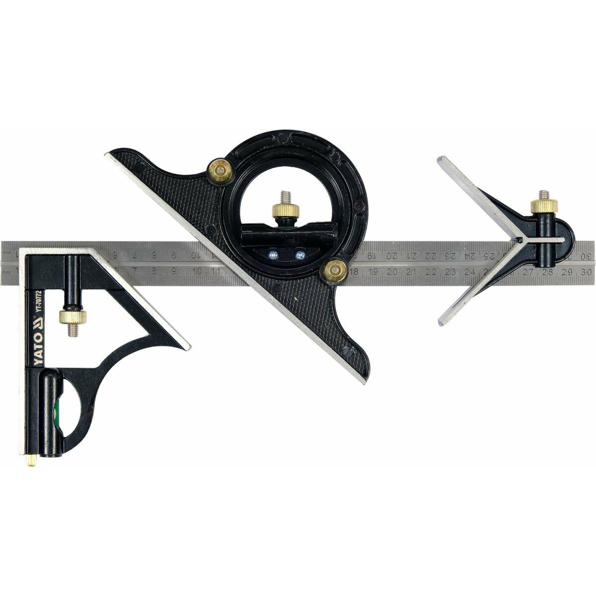 YATO YT-70772 Multifunkciós Vonalzó Központosító Négyzettel - 300 mm (YT-70772)