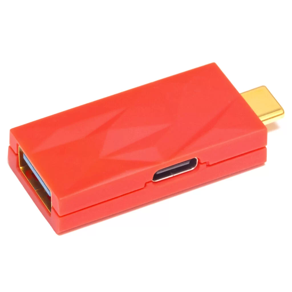 ifi iDefender+ USB-C apa - USB-A anya Aktív Zavarszűrő - Piros (IDEFENDER+ CA)