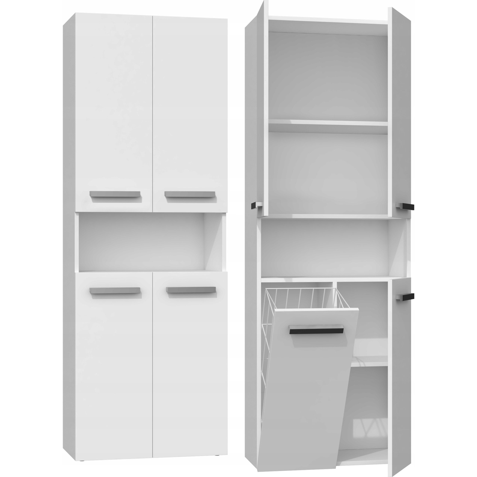 Adino Lungo Fürdőszobai Magas Szekrény (NEL 1K DK BIEL KPL)