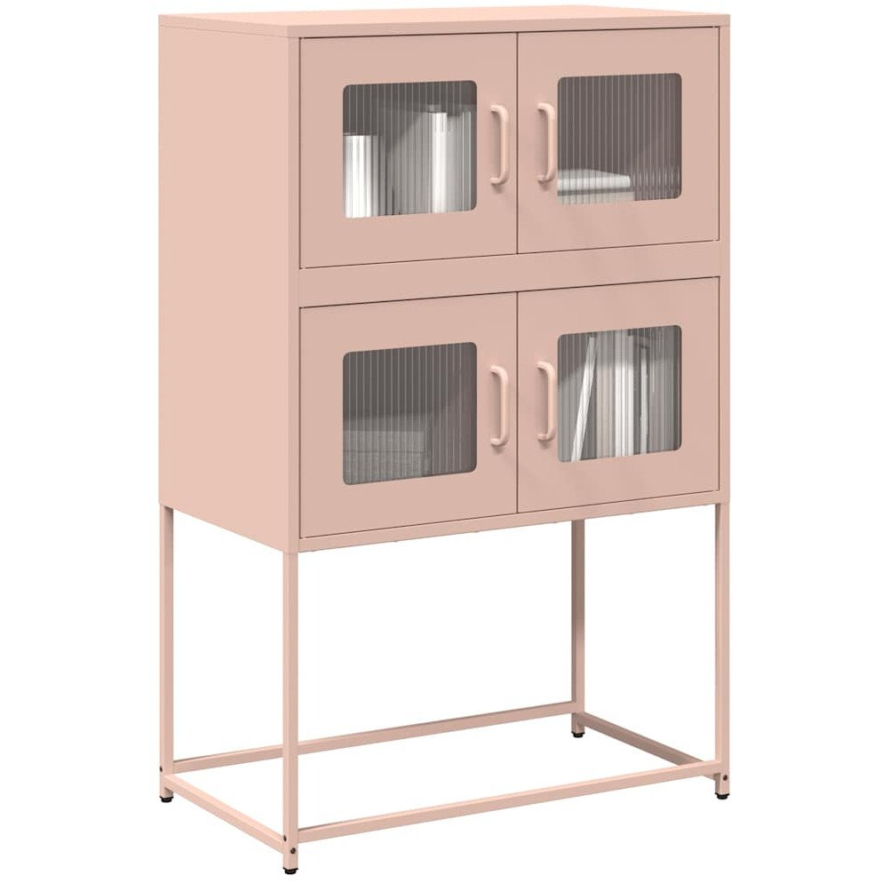 Highboard rózsaszín 68x39x107 cm Acél (853345 VidaXL)