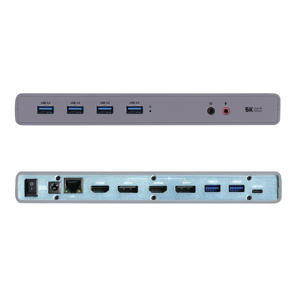 i-tec CADUAL4KDOCK laptop dock & poortreplicator Bedraad USB 3.2 Gen 1 (3.1 Gen 1) Type-C Zwart, Turkoois