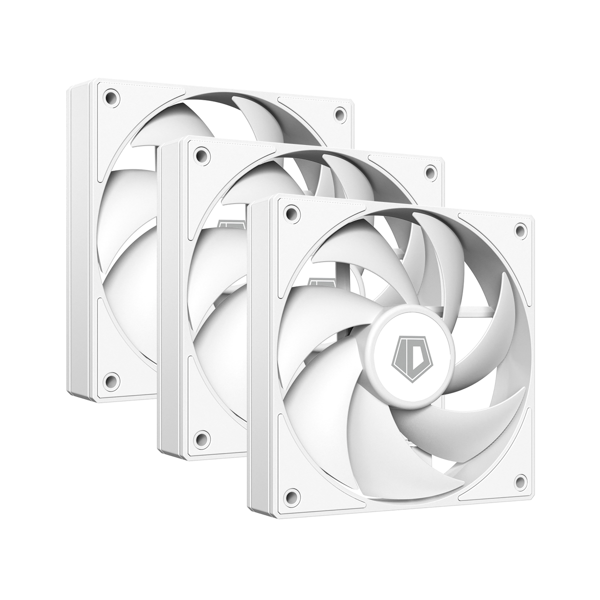 ID-Cooling AF-125-W TRIO 120mm PWM Rendszerhűtő - Fehér (3db/csomag) (AF-125-W TRIO)