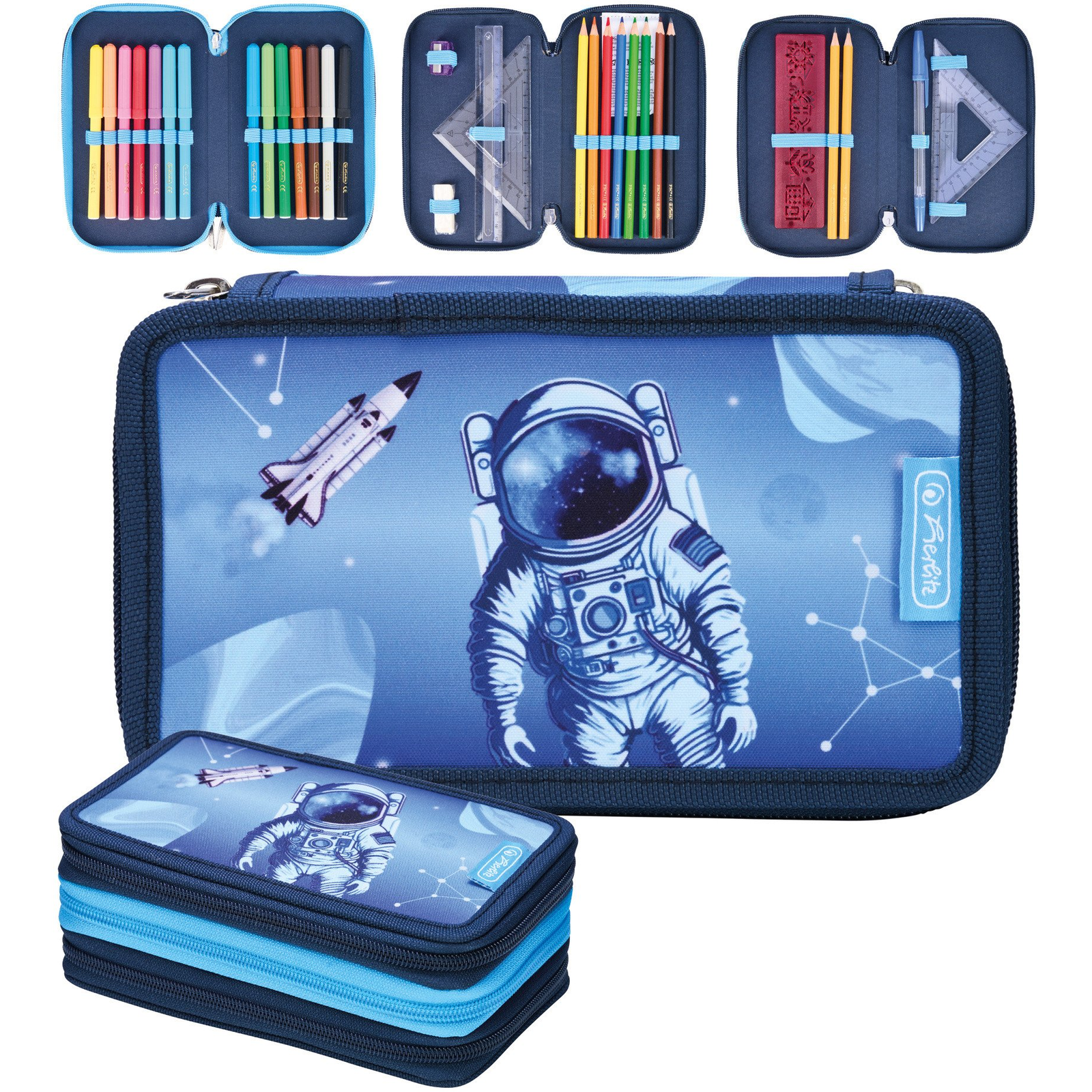 Herlitz Űrhajós 3 Emeletes Tolltartó Felszerelt - Cosmic