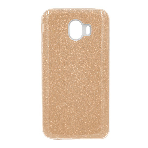 Szilikon telefonvédő (műanyag belső, csillogó hátlap) ARANY [Samsung Galaxy J4 (2018) SM-J400F] (5996457782918)