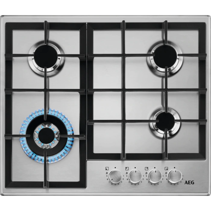 AEG HGB64420SM Beépíthető Gáz Főzőlap 60cm 4 Égő (HGB64420SM)