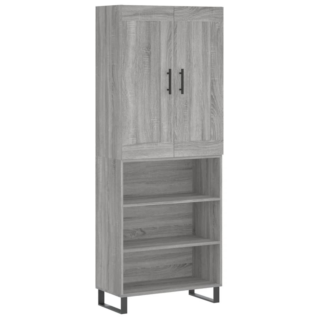 szürke sonoma szerelt fa magasszekrény 69,5 x 34 x 180 cm (3200095)