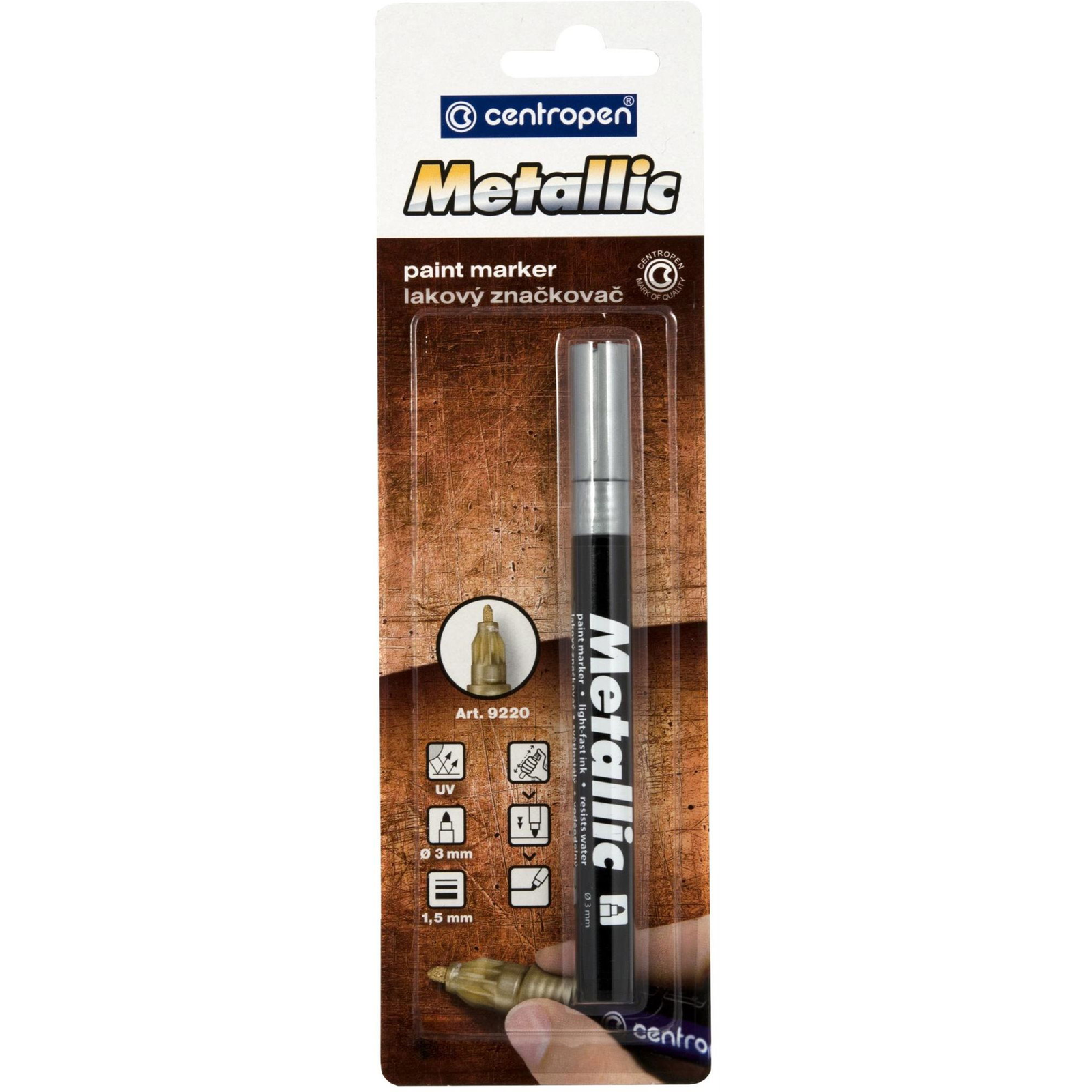 CENTROPEN 9220 - lakk, 1,5mm, ezüst (8595013625378)