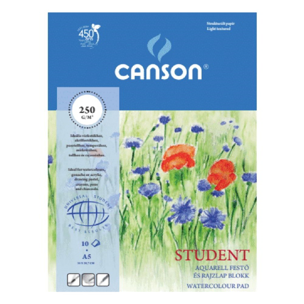 Canson Student 10 lapos A5 Akvarellblokk (CAP6666-867)