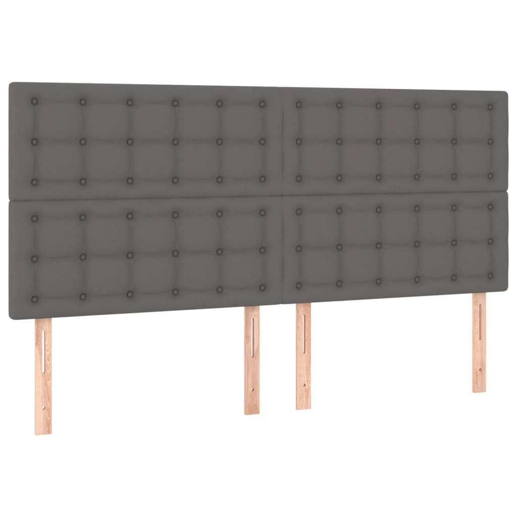 4 db szürke műbőr fejtámla 100x5x78/88 cm (3116444)