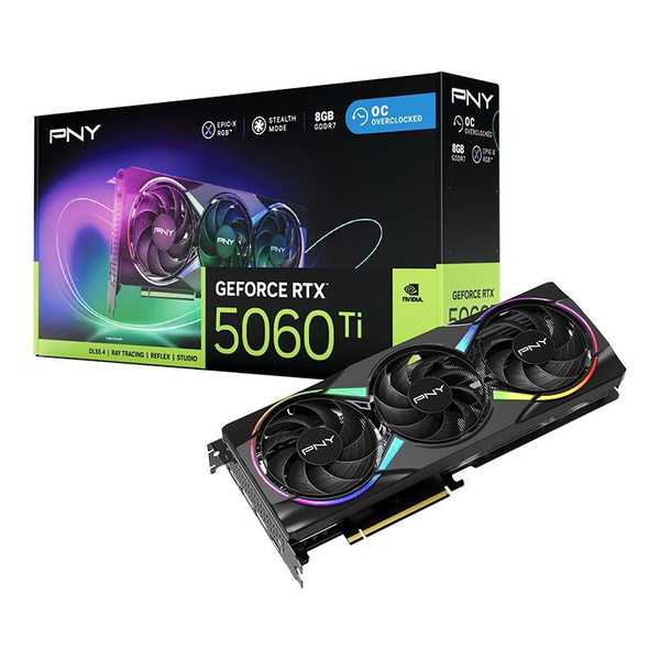 PNY GeForce RTX5060 TI 8GB DDR7 ARGB OC videokártya (VCG5060T8TFXXPB1-O)