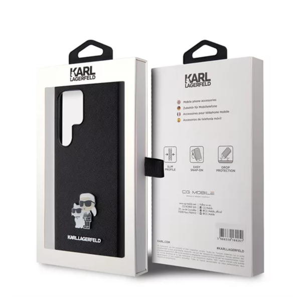 Zadní Kryt Karl Lagerfeld pro Samsung Galaxy S24 Ultra Metal Pin černý