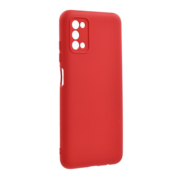 Szilikon telefonvédő (matt, mikrofiber plüss karcolásmentesítő belső, prémium) PIROS [Samsung Galaxy A03s (SM-A037F)] (5996591125978)