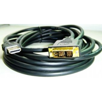 Видео кабел Gembird, Адаптер HDMI (T) към DVI-D SL (T), 4,5 м, Златисти конектори, Черен, CC-HDMI-DVI-15
