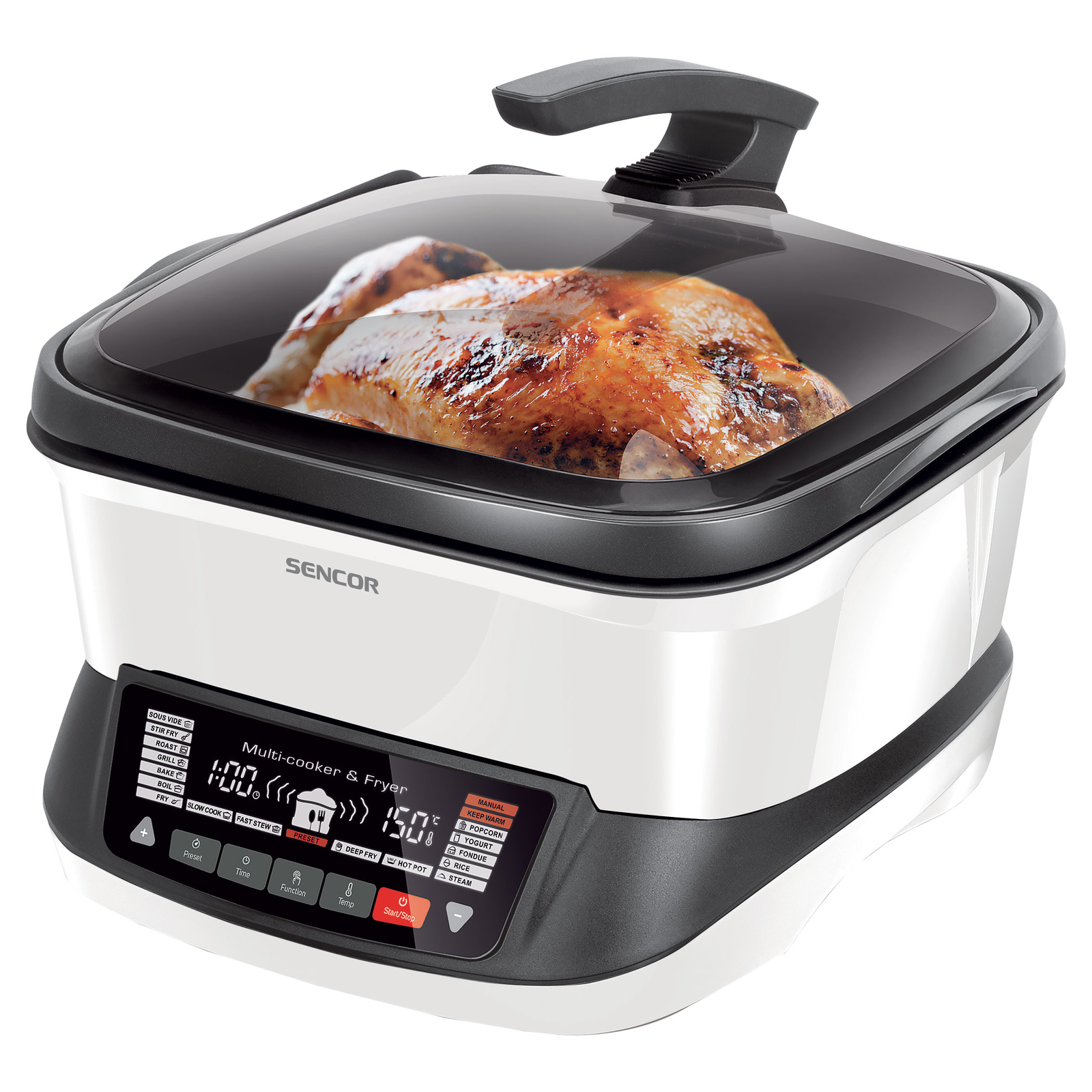 Sencor SFR 9400WH 4.8L Multifunkciós olajsütő - Ezüst/Fekete (SFR 9400WH)