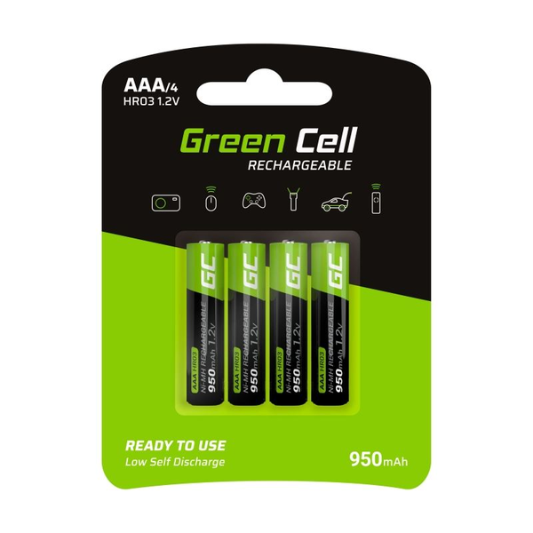 Nikel-metal-hydridová batéria (NiMH) Green Cell AAA (R3) 950 mAh 4 ks