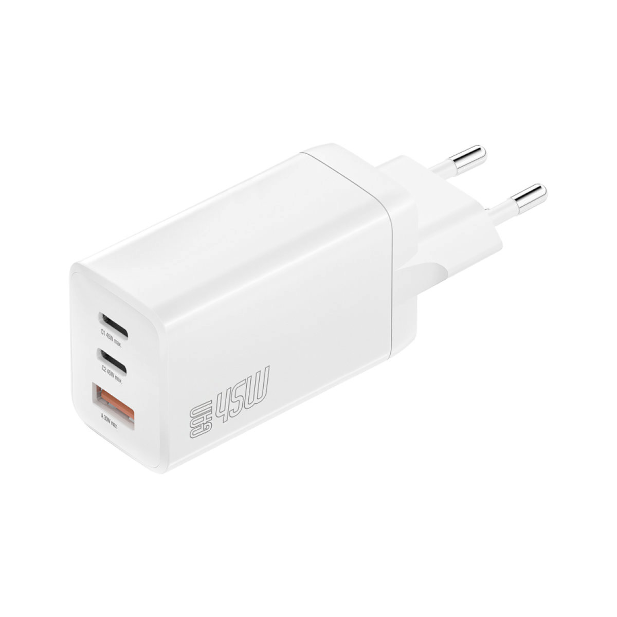 4smarts PDplug Trio GaN 2x USB-C / USB-A Hálózati töltő - Fehér (45W) (4S540401)
