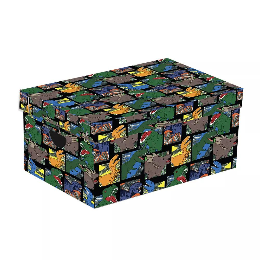Oxybag Dínó mintás tárolódoboz gyerekszobába 16 cm - Zöld/Mintás (06223)