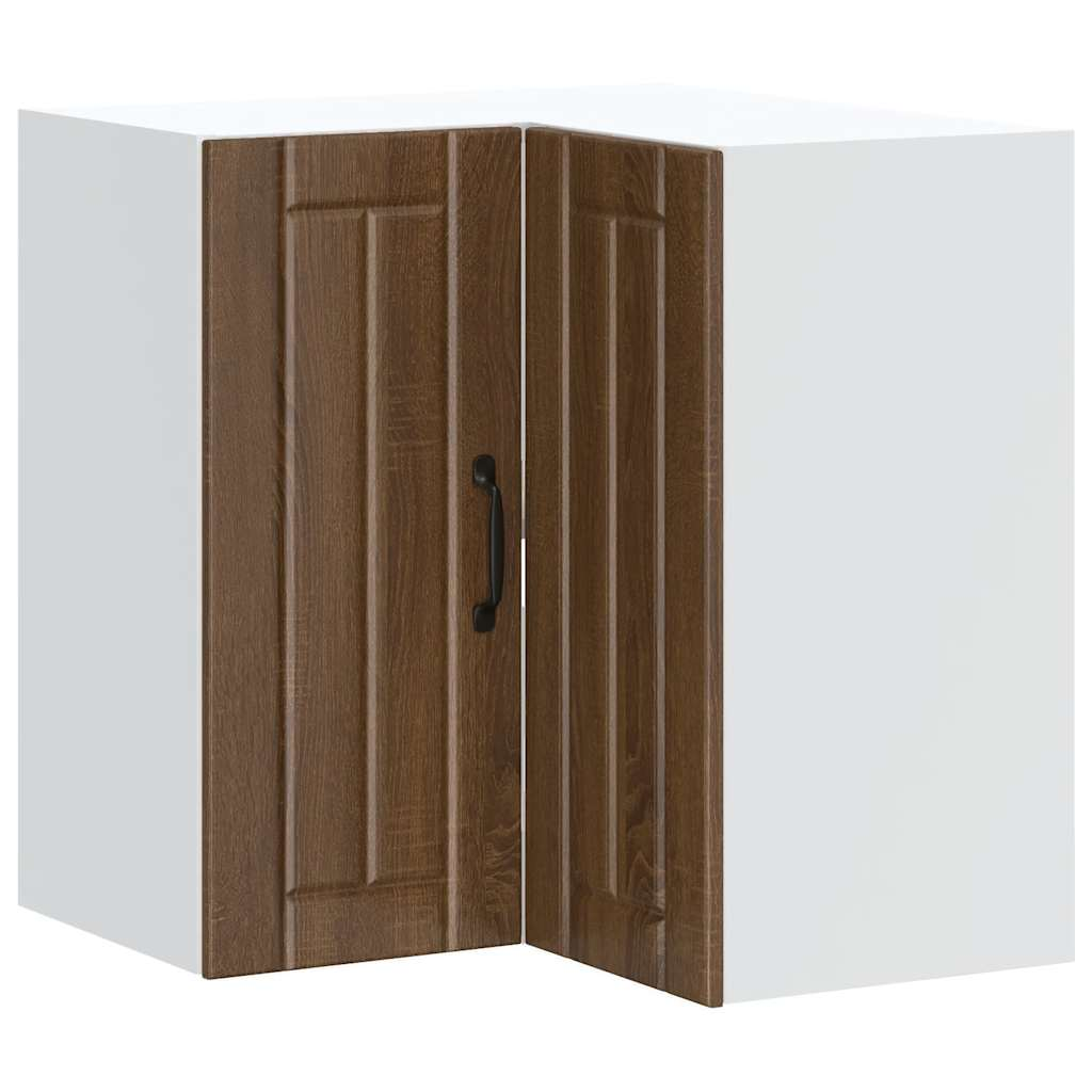 Lucca barna tölgy szerelt fa konyhai fali sarokszekrény (853864)