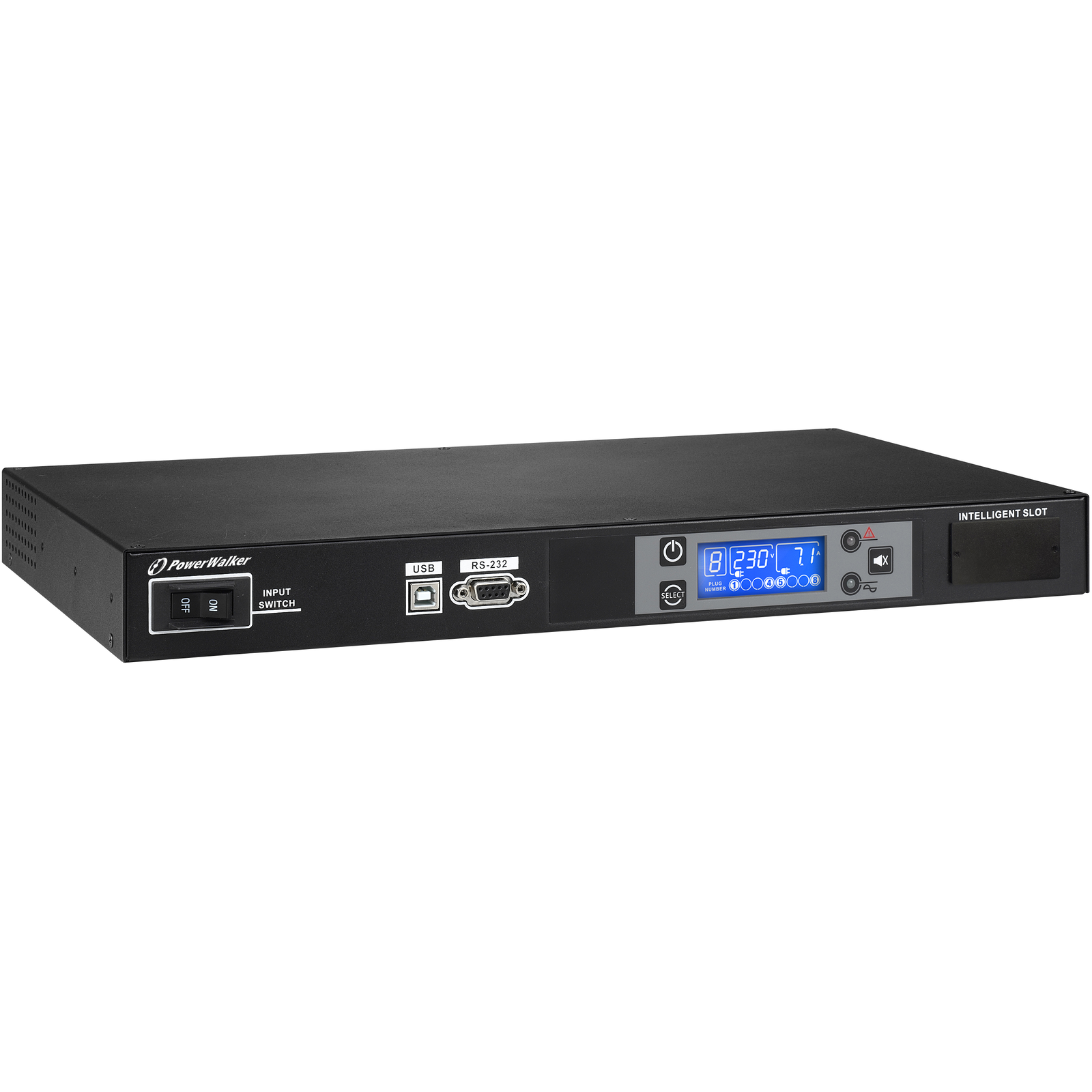 PowerWalker PDU RC-16A IEC Rack-be építhető 8-as túlfeszültség védő - elosztó (10133001)