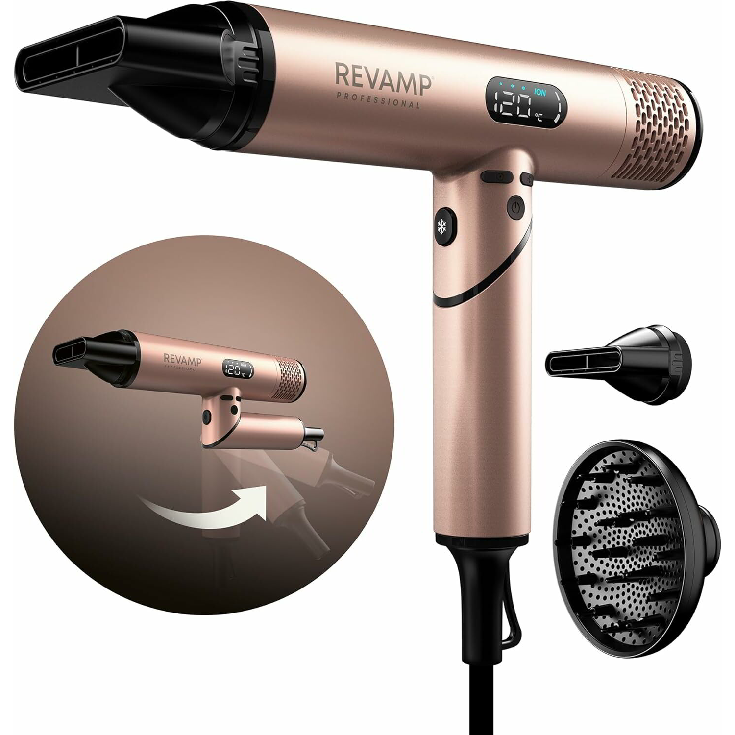 Revamp Dynamic Radiance X Shine Digitális Intelligens Ionos Hajszárító 1600 Watt - Arany (DR-6400DG-EU)