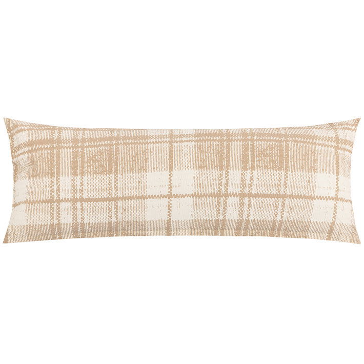 BELLATEX párnahuzat - ölelőpárna, KREP 55 × 180 cm, kockás, bézs (12940)