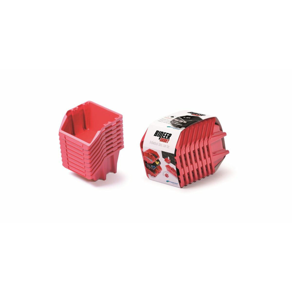 Set 8 cutii depozitare panou, Prosperplast, Plastic, Rosu