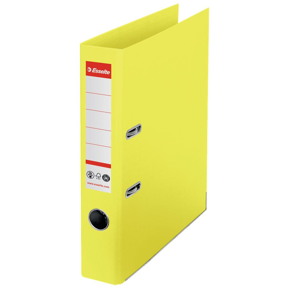 Esselte No.1 környezetbarát iratrendező 50mm széles gerinc sárga (627573) (ess627573)