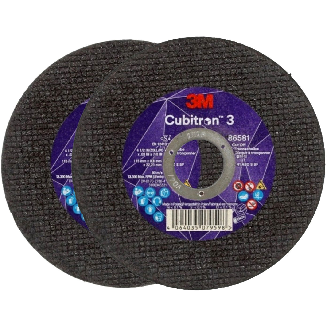 3M Cubitron 3 vágókorong, méret 115×0,8 mm, 2 db, 86581 (7100304305)